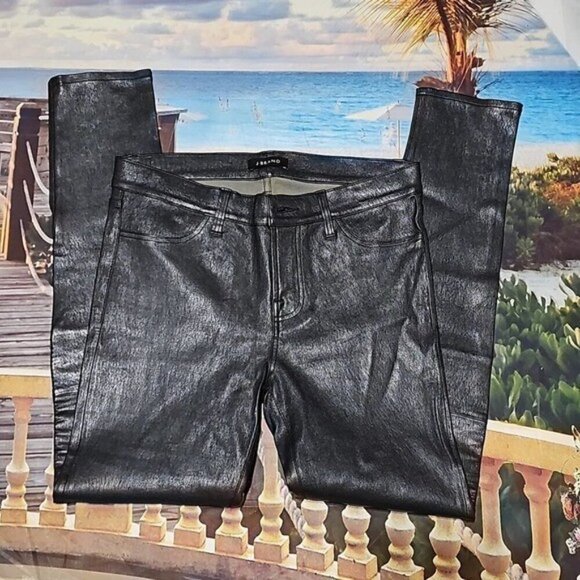 J Brand Lamb Leather Zippered Ankle Pants Size 29 - Picture 3 of 9